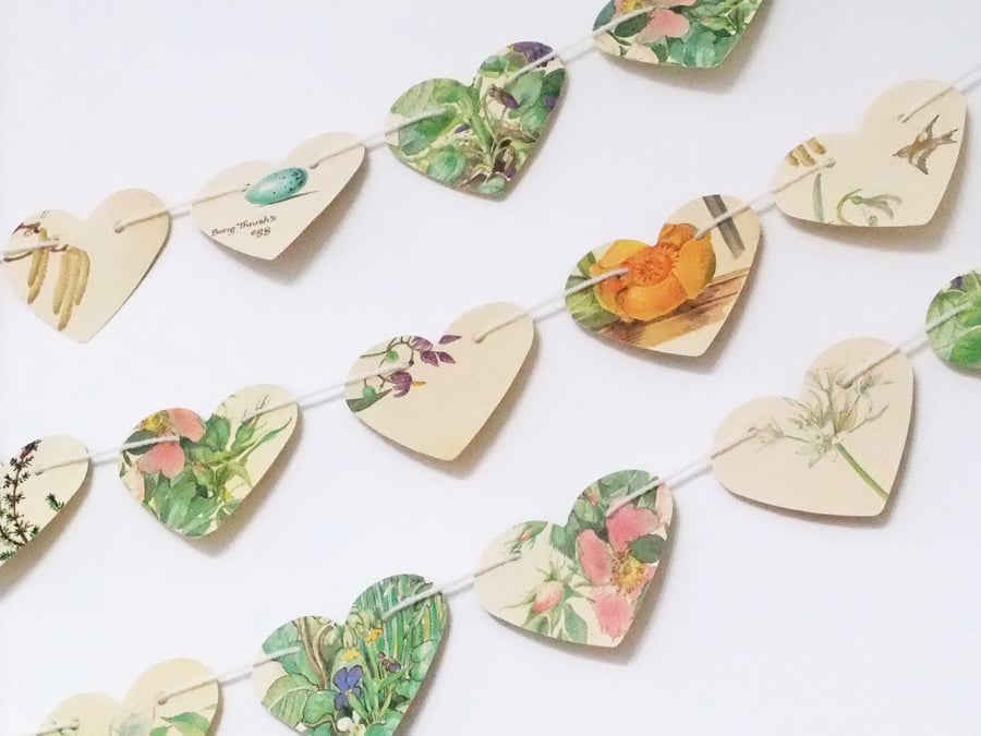 Heart Bunting - Spring Flowers Garland