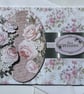 Elegant roses and script chintz Best wishes card
