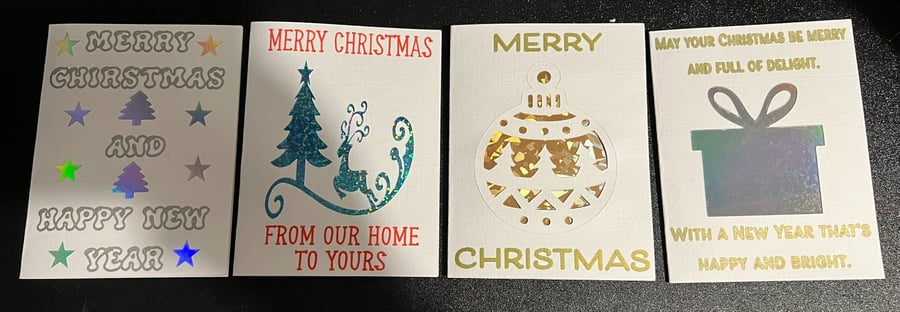 Luxury Christmas Cards pack of 4