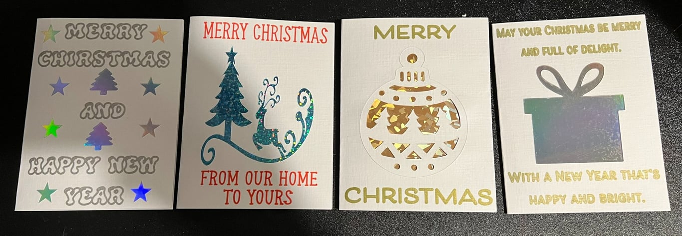 Luxury Christmas Cards pack of 4
