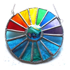Rainbow Sea Colourwheel Suncatcher Stained Glass Handmade 005