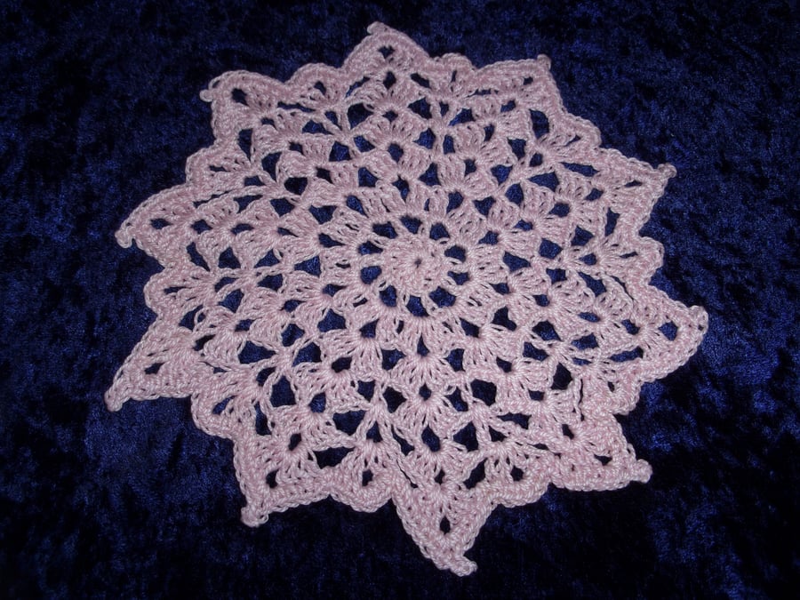 Pink Star Design Crochet Mat