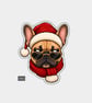Funny Christmas Sticker Vinyl Xmas Decal For Adults - Cute French Bulldog