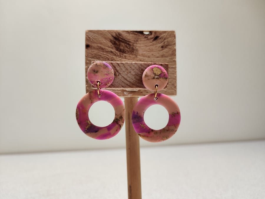 Mermaid vibes hoop dangle earrings 