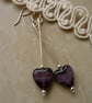 Purple Heart Dangle Earrings - Image 1