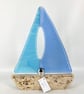 Fused Glass & Drift Wood Sailing Boat 