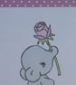 Elephant Holding A Rose Blank Card - Image 3