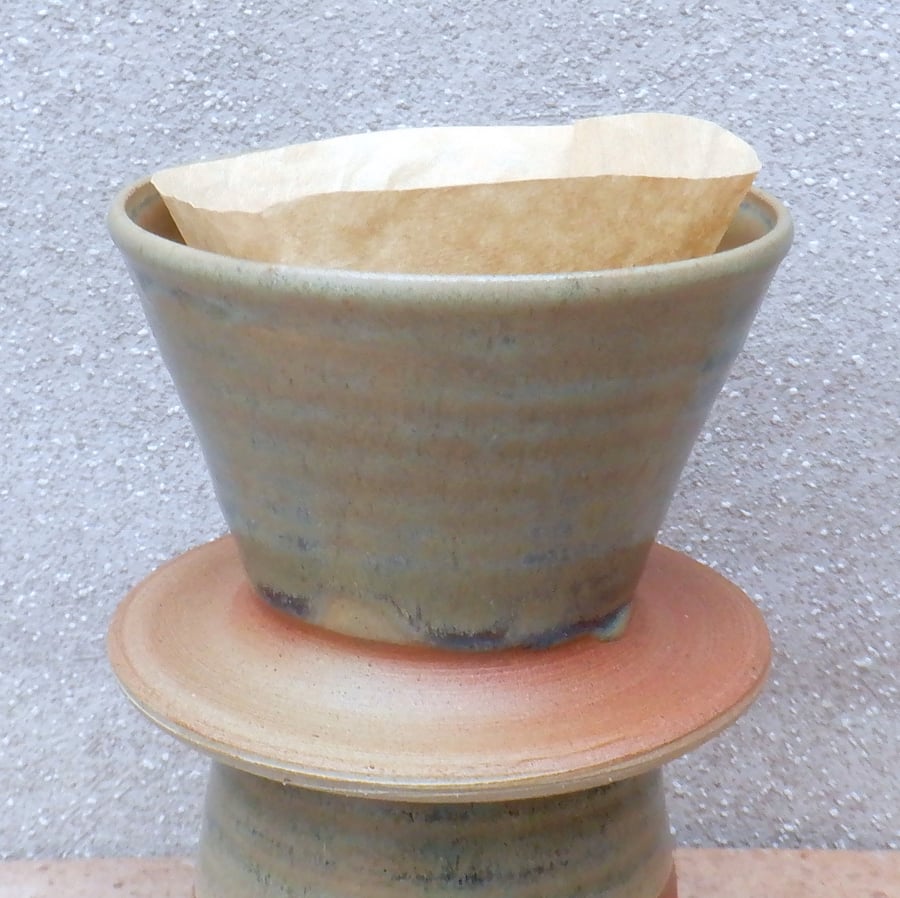 Coffee filter holder dripper pourover hand thrown stoneware pottery pour over