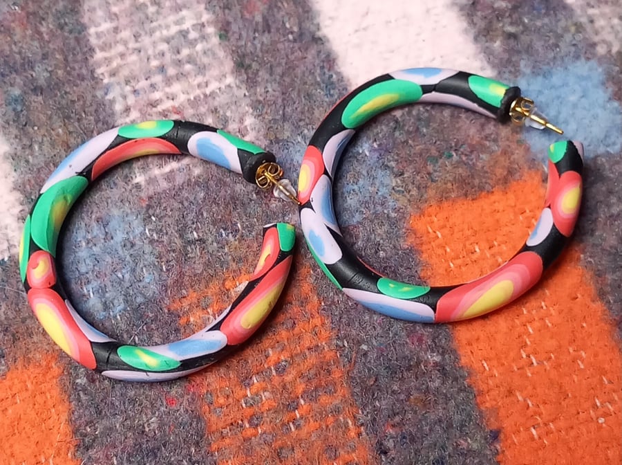 Rainbow Cane Hoops