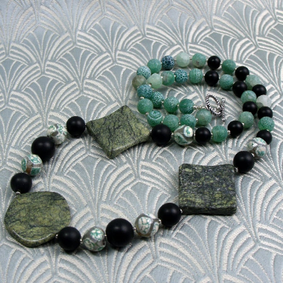 Jade Necklace, Green Necklace, Green Jade Handmade Necklace CC25