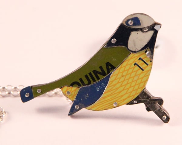 Tin Necklace Blue Tit