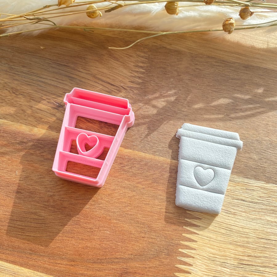 The Coffee Lover Imprint Cutter for Polymer clay jewellery making
