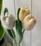 Pastel tulip bouquet, 3 crochet tulip mini bouquet, everlasting flowers - Image 5