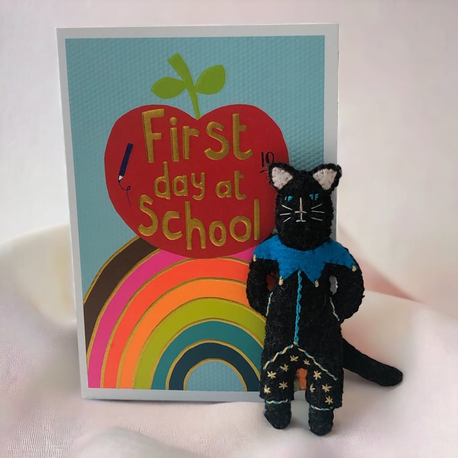 Letterbox Gift Embroidered Wool Felt Cat