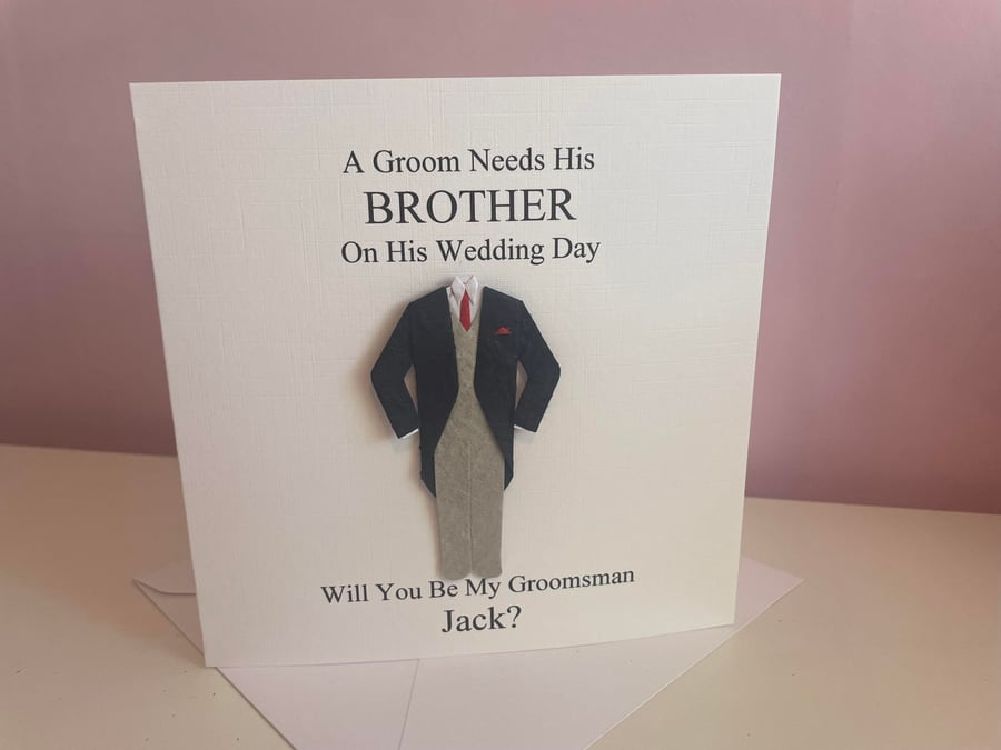 Personalised Will You Be My Best Man Card, Usher, Groomsman, Page Boy, Dad