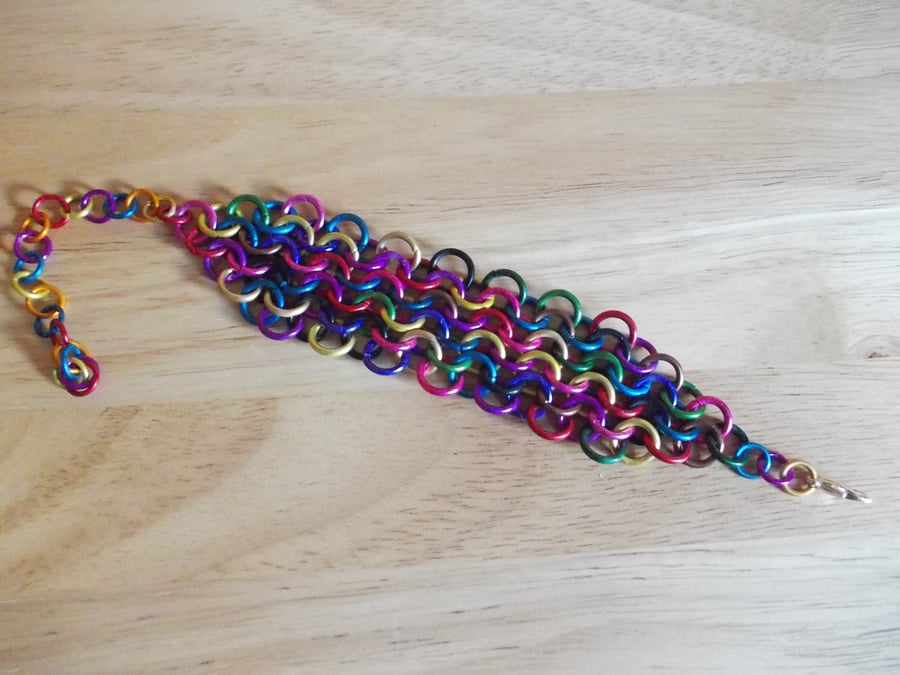 Rainbow chainmaille bracelet