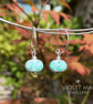 Mint Green Patterned Glass Earrings
