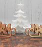 Mini Wooden Sleigh Christmas Decoration, Santa Sleigh Ornament - Image 3