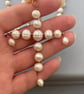 Copper Wire Wrap Ivory Cultured Pearl Cross Necklace - Image 5