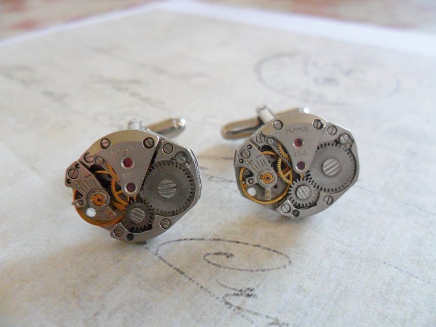 Steampunk Mechanical Cuff Links