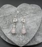 Drop Earrings With  Rose Quartz Sterling Silver Ear Wires - Image 2