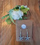 Antique Finish Silver Toned Starfish Drop Earrings - 925 Silver Ear Wires