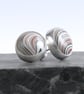 Sterling silver and fordite stud earrings - Image 4