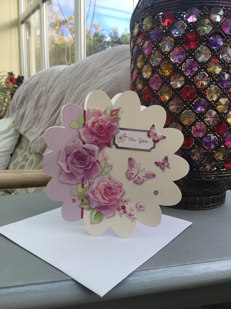 Flower shaped exploding especially for you card