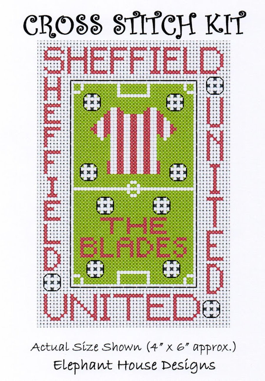  Sheffield United Cross Stitch Kit Size 4" x 6"  Full Kit
