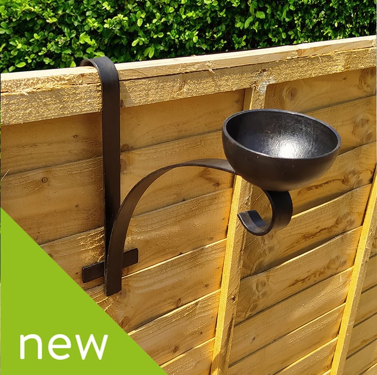 Hand made fence hanging bird feeder bowl with s Folksy