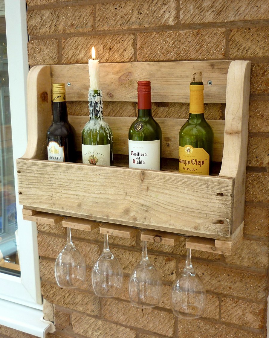 Rustic Wooden Wine Rack