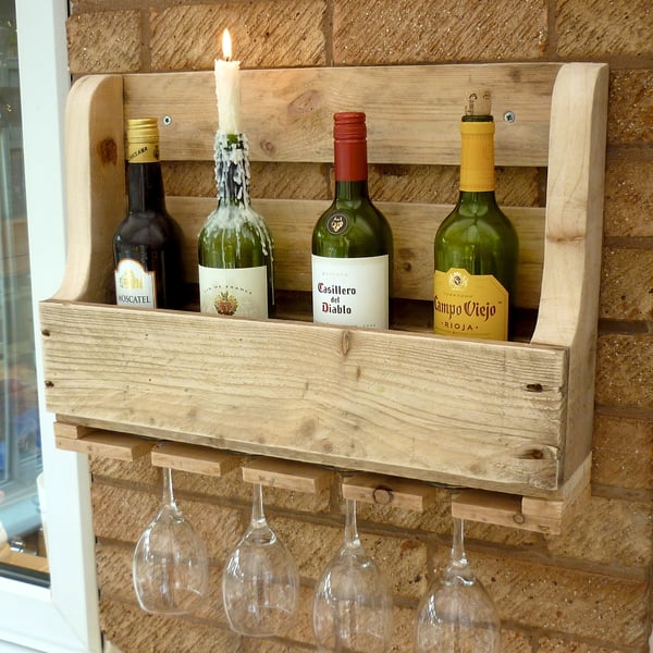 Rustic Wooden Wine Rack