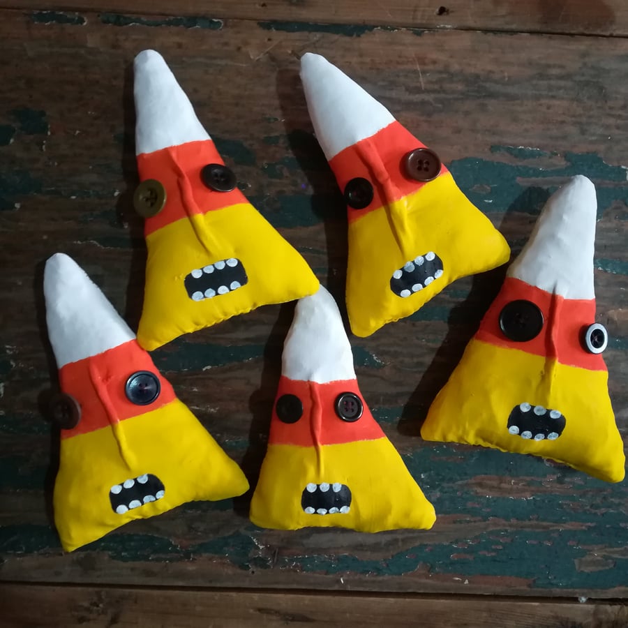 Toothy Candy Corn Bowl Fillers Halloween Primitive 