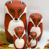 Fox set of 5 nesting dolls