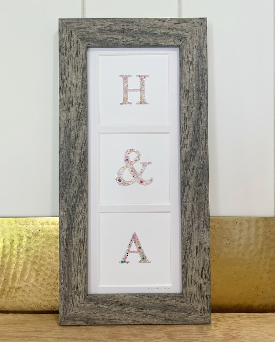 Bespoke Couple Initials Framed Artwork