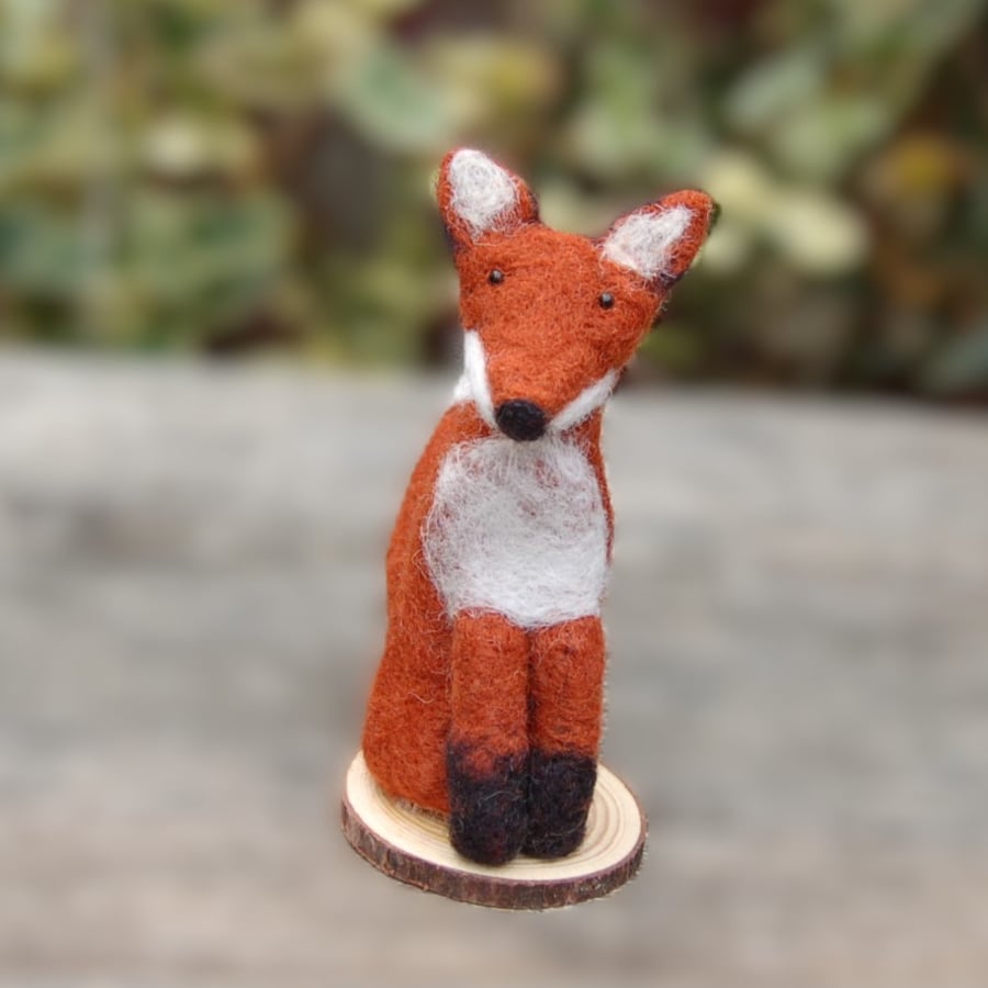 Needle Felt Fox- wool fox - fox ornament.  