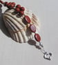 Red Jasper Gemstone Beaded Bracelet "Silken Sunrise" - Image 5