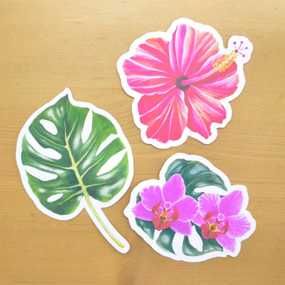 Tropical Plants Botanical Stickers