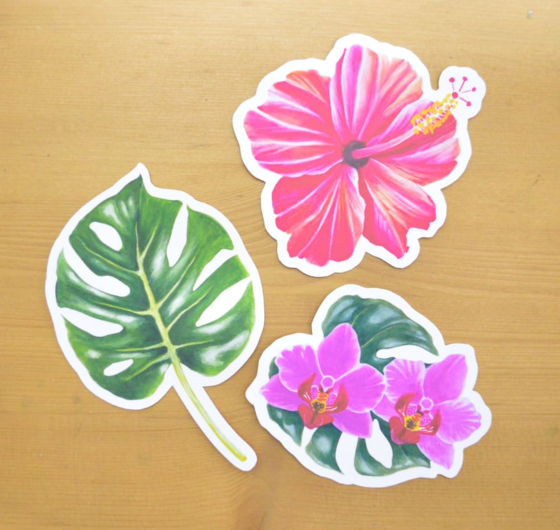 Tropical Plants Botanical Stickers