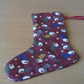 Snowmen Heads 7.5 inch stocking