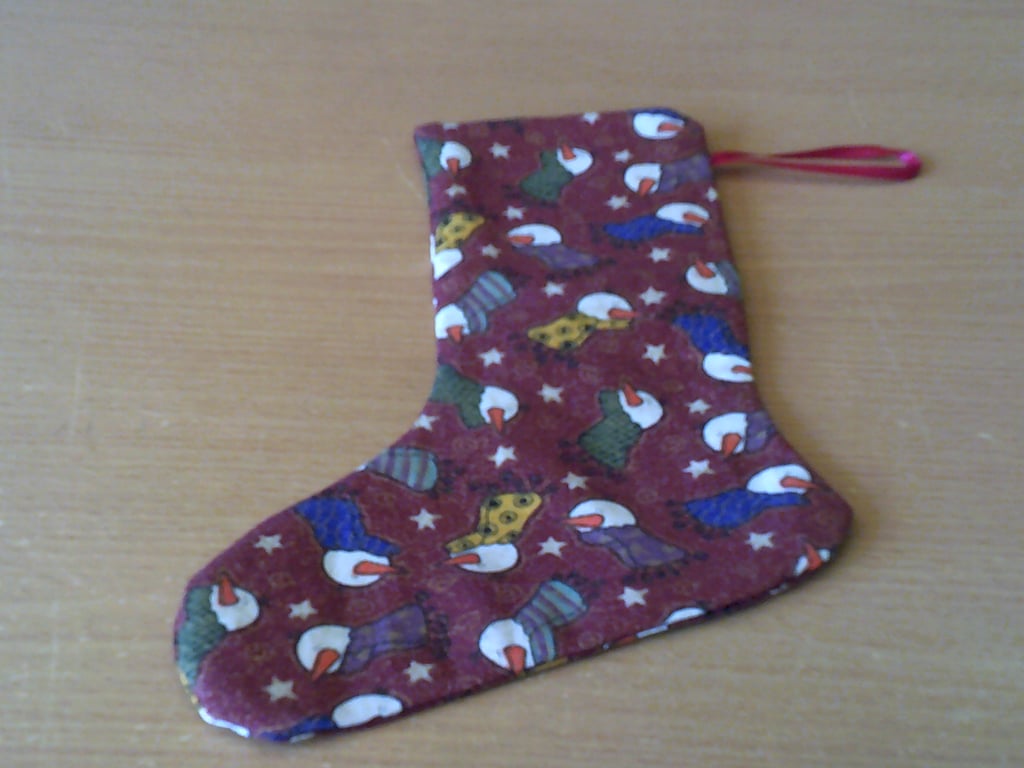 Snowmen Heads 7.5 inch stocking