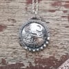 Celestial Hare Domed Silver Pendant