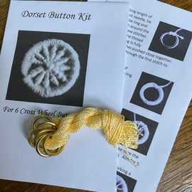 Kit to Make 6 x Dorset Cross Wheel Buttons, Straw