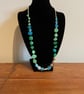'Ane' Blue & Green Resin Necklace