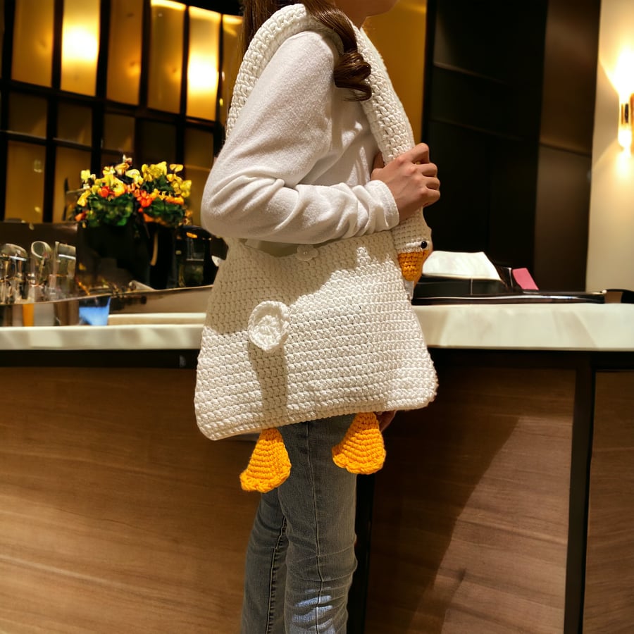 Unique and Charming White Goose Bag