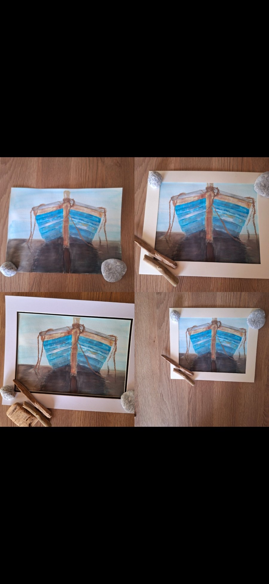 Rustic boat nordic painting 