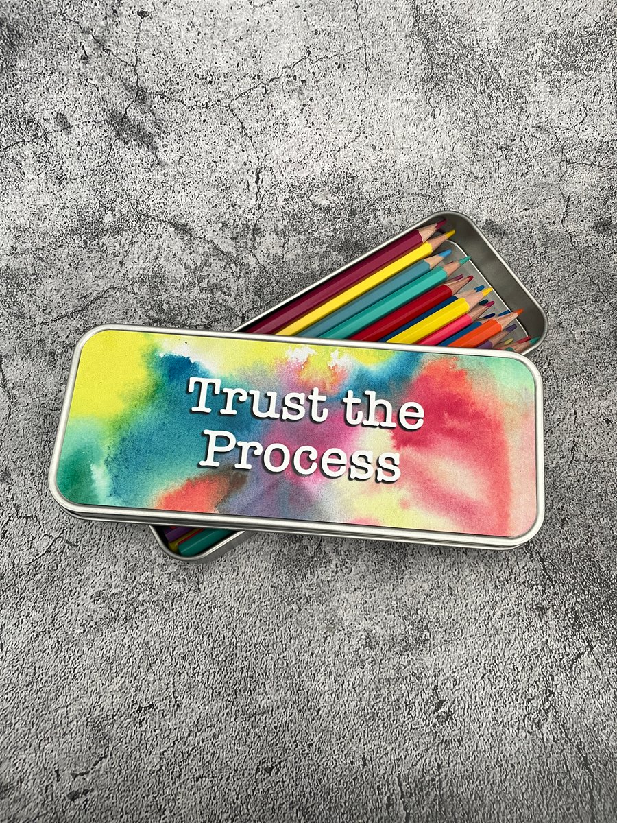 "Trust the Process" Colourful Pencil Tin