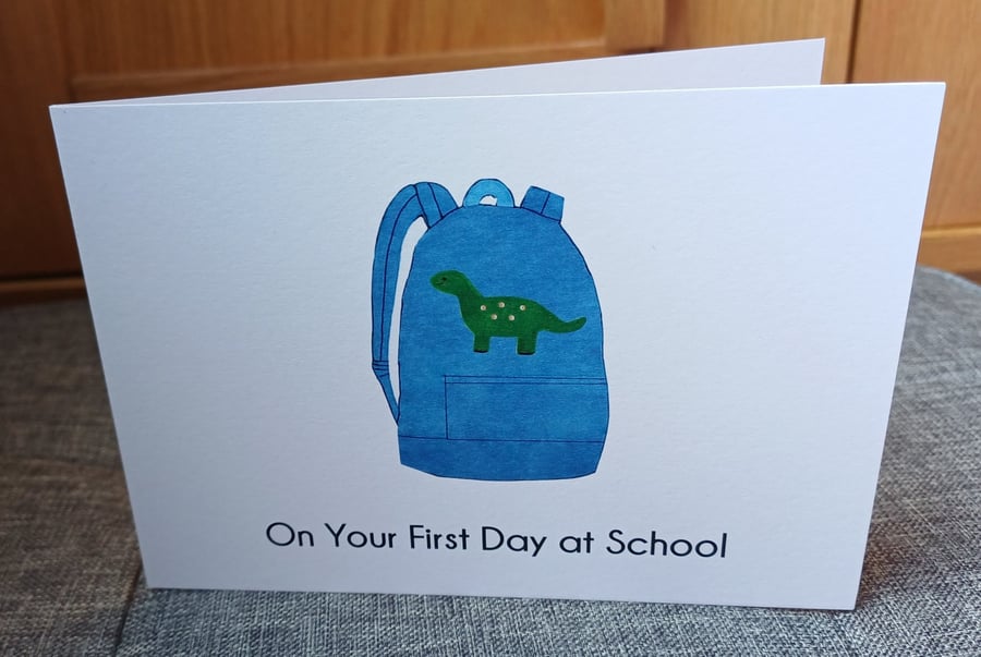 First Day At School Greeting Card (Boy)
