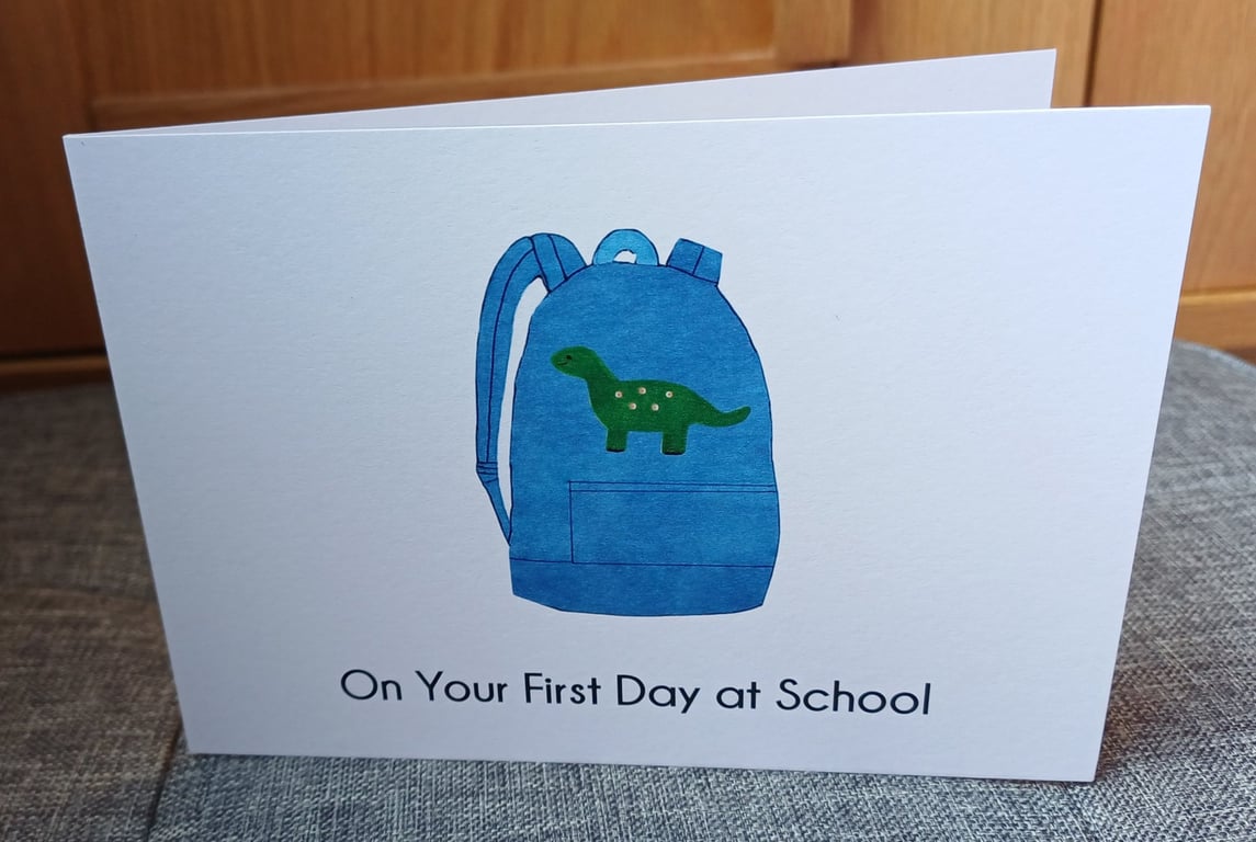First Day At School Greeting Card (Boy)