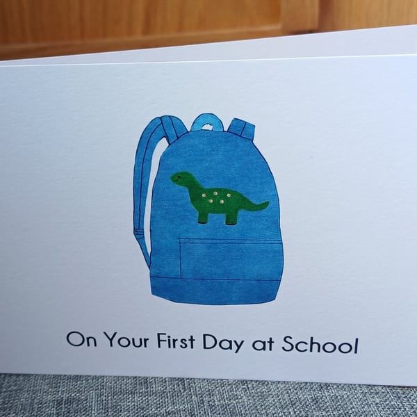 First Day At School Greeting Card (Boy)